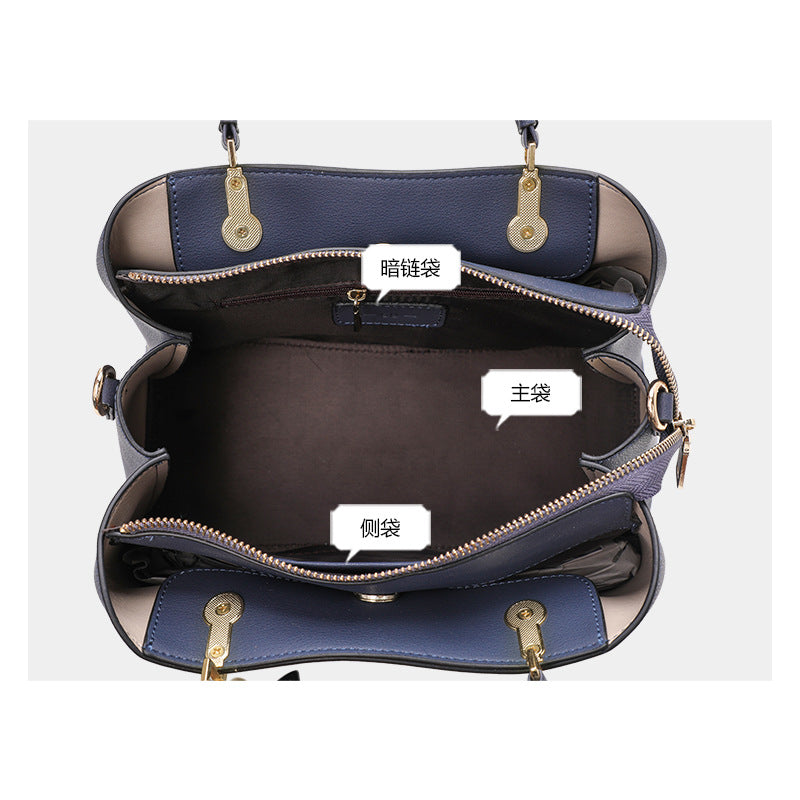 New Light Luxury Genuine Leather Mom Bag, Crossbody Shoulder Top Handle Purse, Premium Commute Handbag for Women