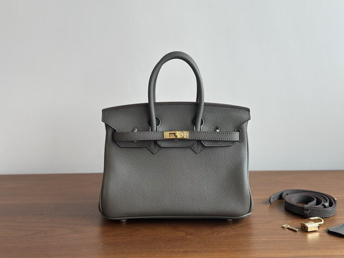 Genuine Togo Pebbled Leather Birkin-Kelly Style Bag for Women, New Large Capacity Classic Shoulder Crossbody Top Handle Purse, Premium Handbag for Ladies