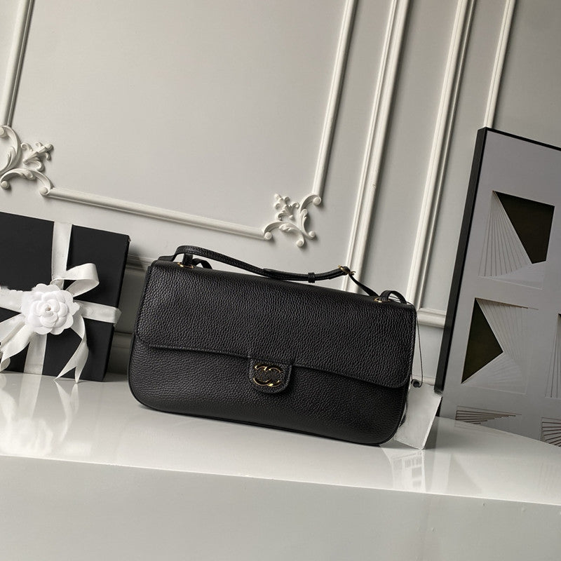 Genuine Leather Pebble Grain Shoulder Bag for Women Large Capacity Commuter Underarm Handbag, Versatile Multi-Functional Purse with Classic Design