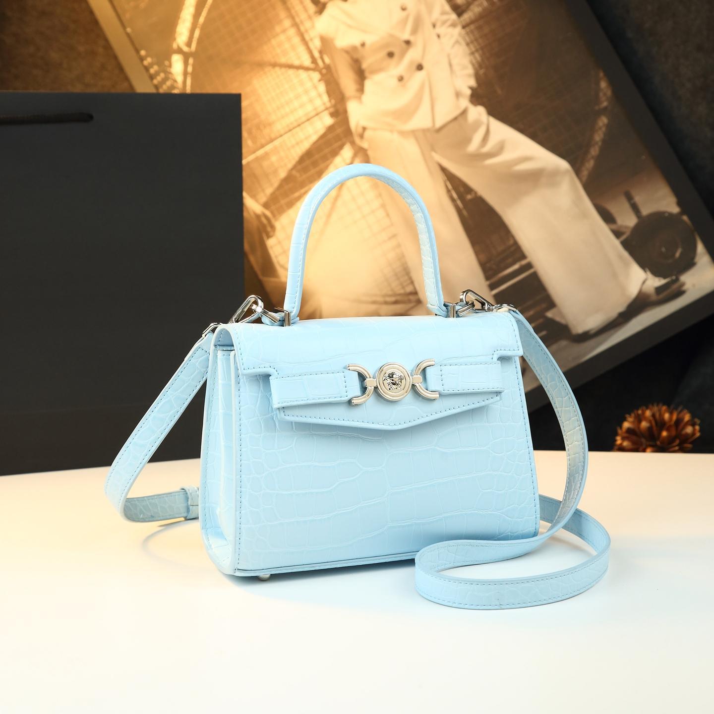 New Arrival Croc-Effect Small Commuter Bag for Women, A Kelly-Style Top-Handle Crossbody Shoulder Handbag with Genuine Leather & Trendy Design