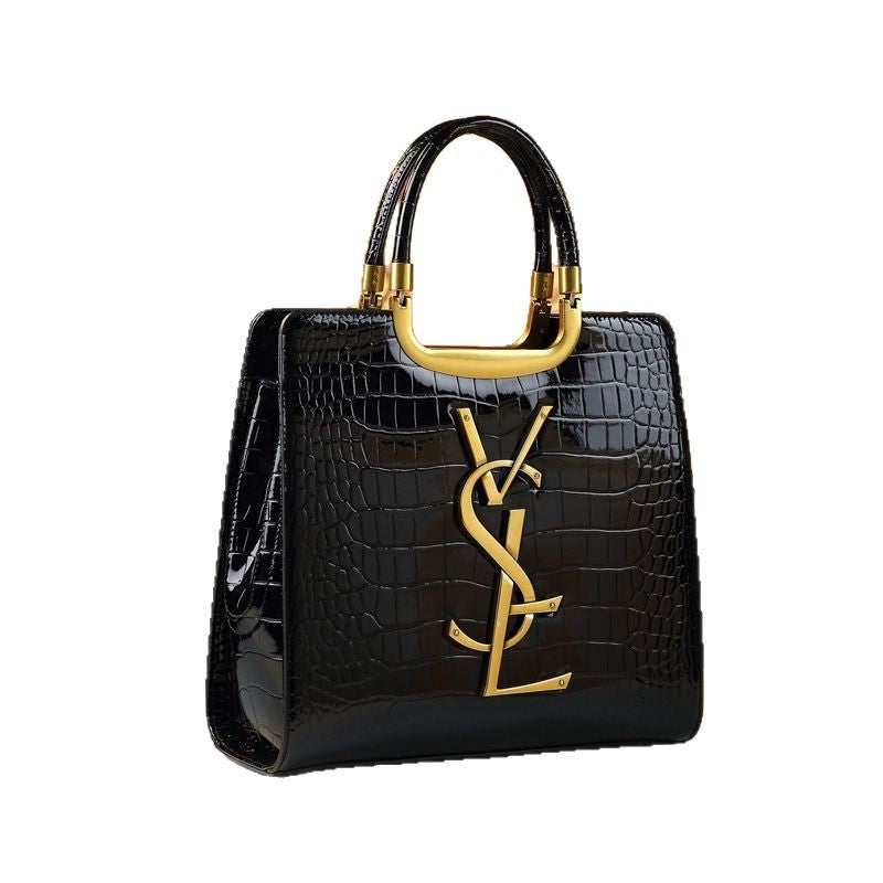 New Arrival Croc-Effect Textured Genuine Leather Tote Bag for Women, An Elegant Shoulder Crossbody Top-Handle Handbag with Premium Design