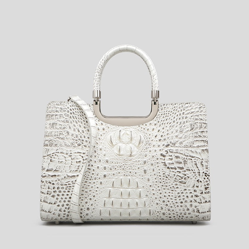 Chic Large Tote Bag for Women, A Light Luxury Croc-Effect Business Handbag with Top Handle, Versatile Shoulder Crossbody Carry for Work & Everyday