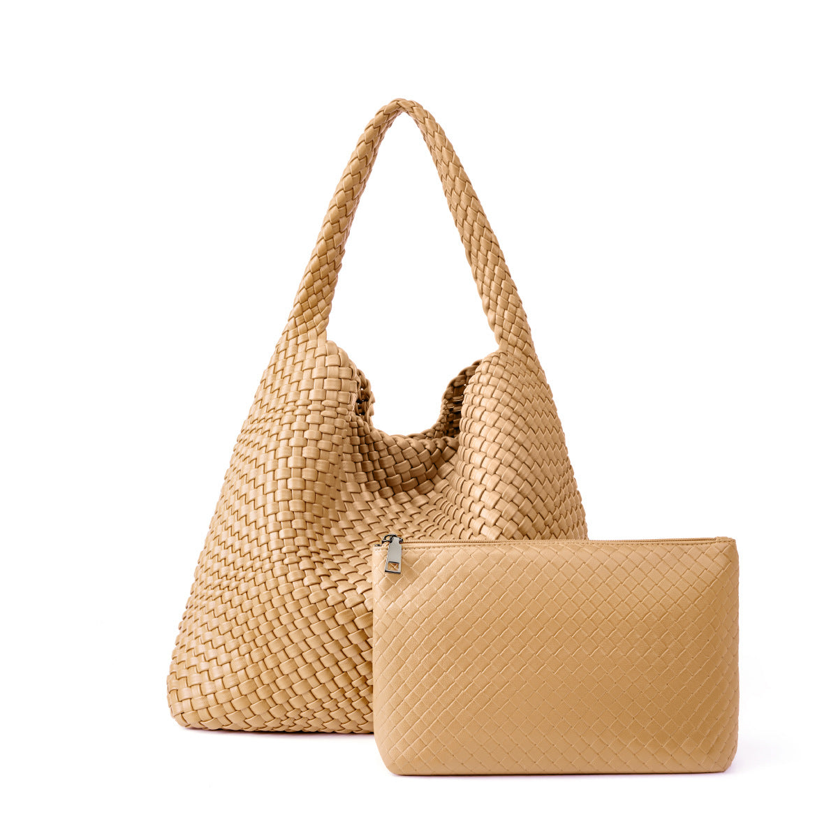 Handwoven Korean Style Large Capacity Mother-Child Bag, Casual Shoulder Top Handle Underarm Purse, Fashionable Handbag for Women