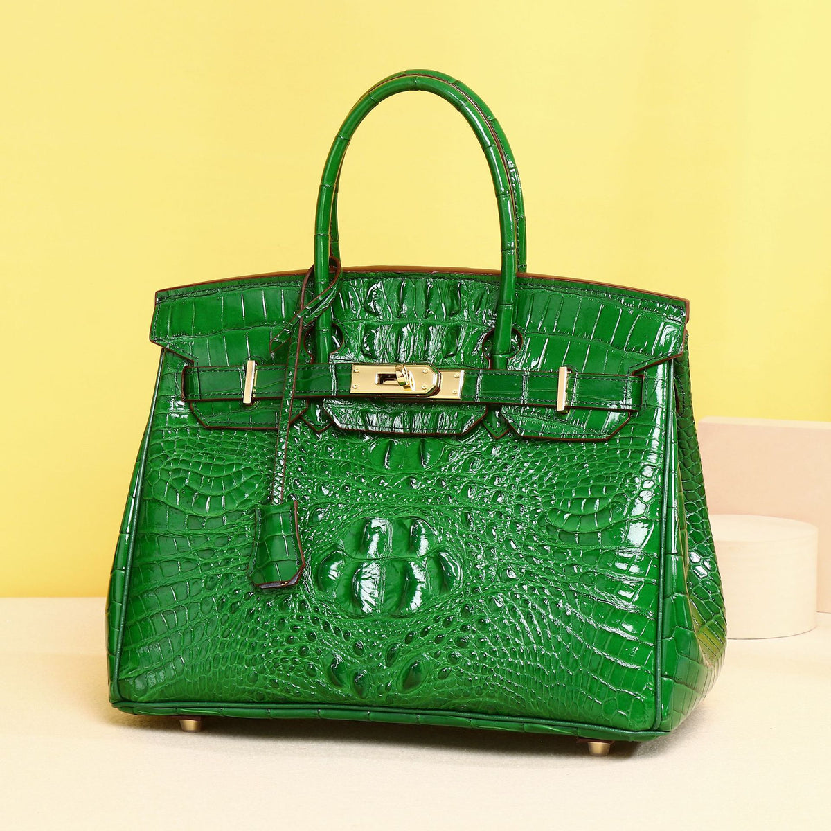 Chic Croc-Embossed Birkin-Inspired Tote Bag for Women, Minimalist Top-Handle Crossbody Handbag with Spacious Large Capacity & Premium Quality, Versatile Everyday Purse