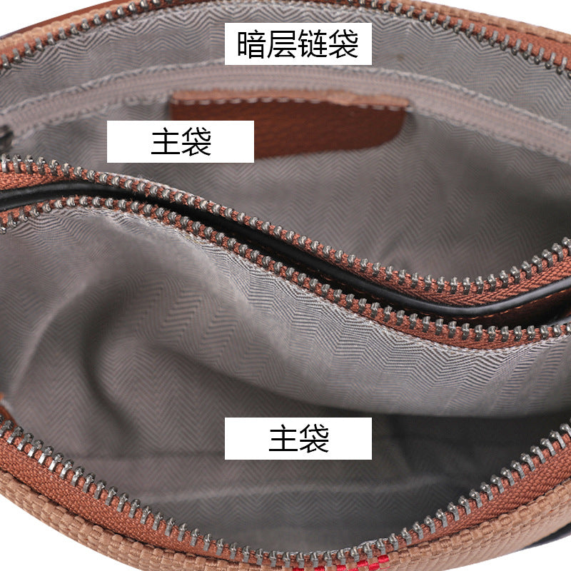 New European Style Genuine Cowhide Small Square Bag, Casual Crossbody Shoulder Purse, Premium Plaid Handbag for Women