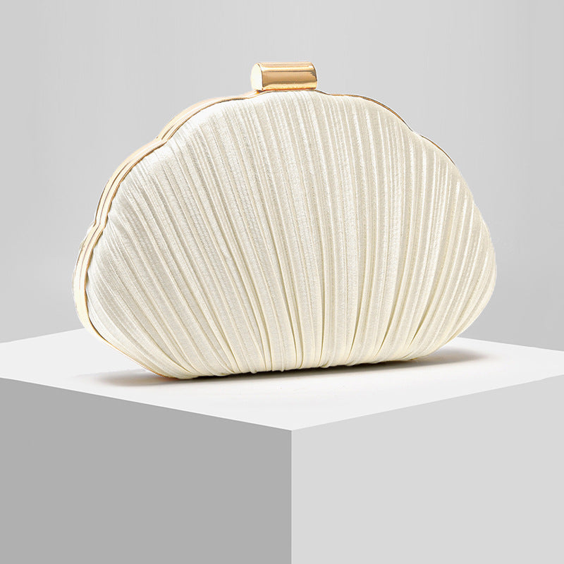 Shell-Shape Evening Clutch for Women, Formal Gown Party Shoulder Chain Bag, Light Luxury Versatile Box Purse for Weddings and Ladies