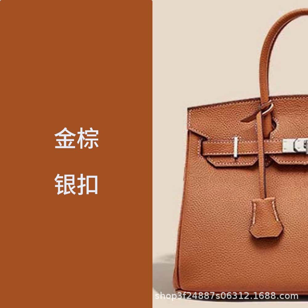 Premium Top-Layer Cowhide Leather with Pebbled Texture, Birkin-Inspired Tote Bag for Women, Spacious Large Capacity Top-Handle Shoulder Crossbody Handbag with Luxurious Feel