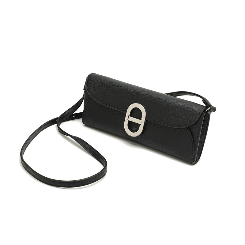 New Arrival Long Genuine Leather Wallet Clutch for Women, Minimalist 2-in-1 Purse with Removable Shoulder Strap, Can Be Worn as Handbag or Crossbody Bag