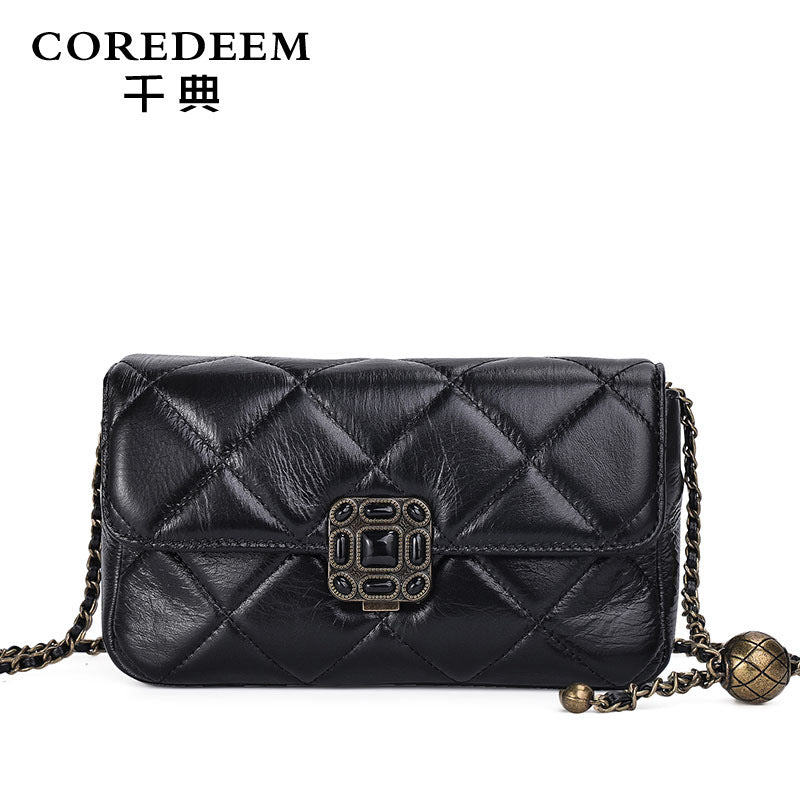 New Fall Winter Quilted Vintage Small Square Bag, Premium Shoulder Crossbody Purse, Versatile Chic Handbag for Women