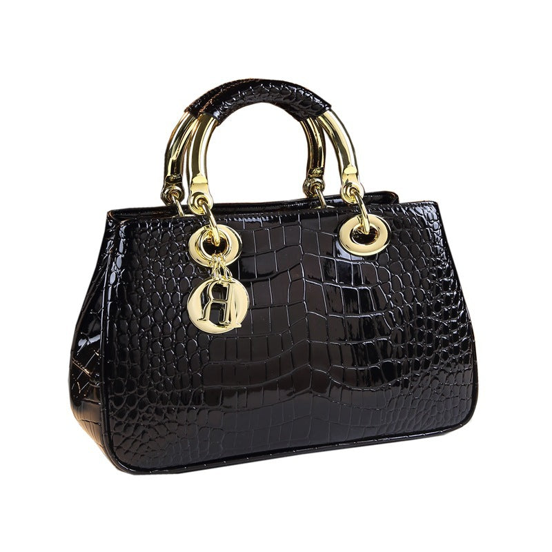 New Arrival Lady-Inspired Croc-Effect Genuine Leather Bag for Women, A Large Fall/Winter Shoulder Crossbody Handbag with Trendy Design