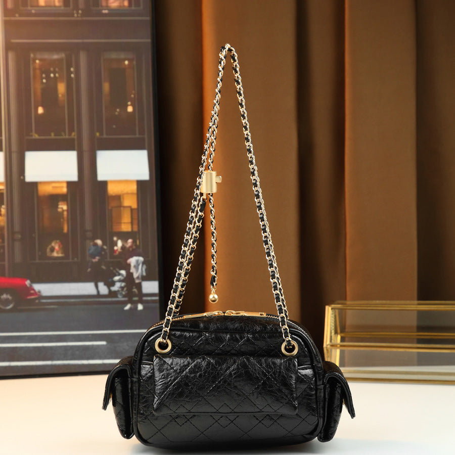 Korean Quilted Multi-Pocket Chain Bag for Women Chanel-Style Shoulder Crossbody Handbag, Versatile Trendy Purse with Classic Design