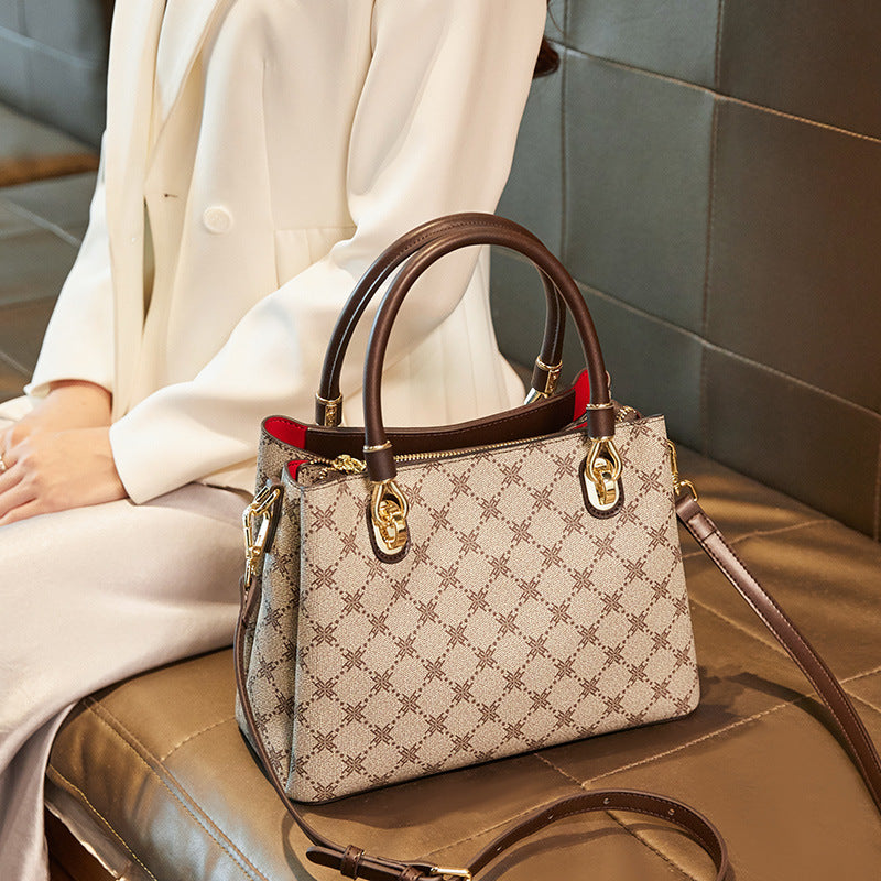 Women's Fall/Winter Casual Tote Bag, New Classic Light Luxury Handbag with Large Capacity, Stylish Everyday Shoulder Purse for Middle-Aged Moms, Work & Travel