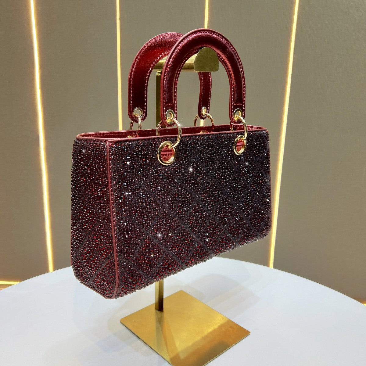 Dazzling Rhinestone-Embellished Lady-Style Bag for Women, A Crystal-Studded Crossbody Shoulder Top-Handle Handbag, Perfect for Banquets Evening Parties & Formal Events