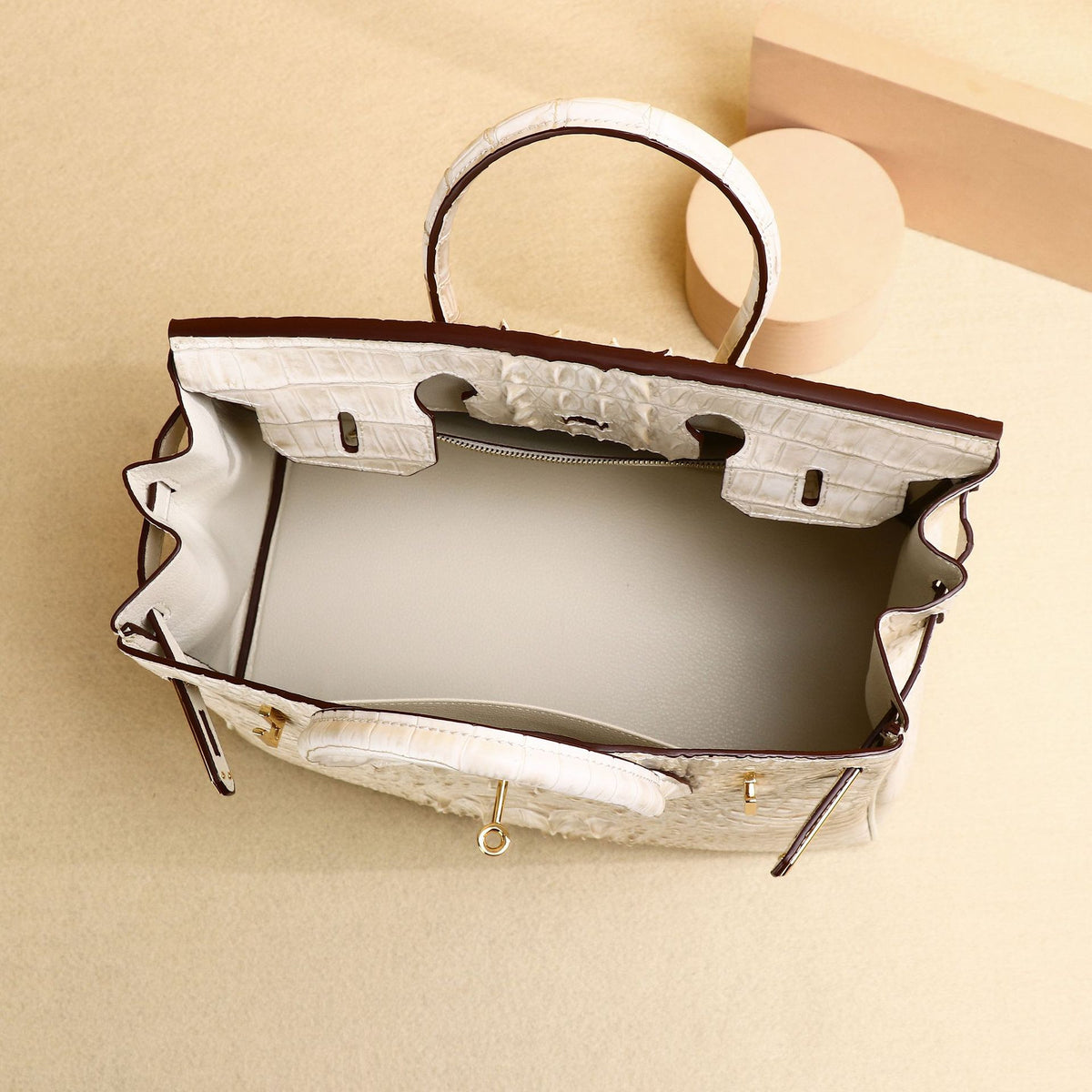 Elegant Croc-Embossed Birkin-Inspired Tote Bag for Women, Large Capacity Top-Handle Handbag with High-End Sophisticated Design, Versatile Purse for Banquets & Everyday Style