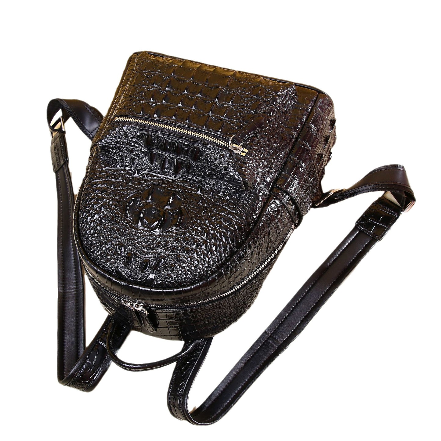 New Arrival Croc-Effect Large Capacity Backpack for Women, A Fashionable Outdoor Travel Daypack Perfect for School & Everyday Use