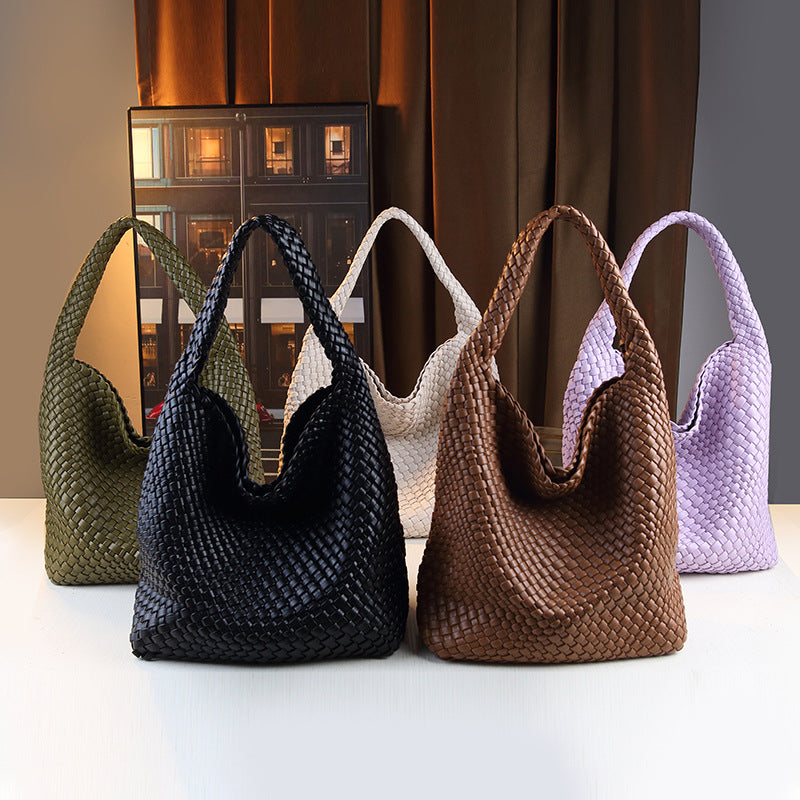 Handwoven Tote Bag for Women with Detachable Sub-Bag, Large Capacity Shoulder Underarm Handbag with Premium Trendy Design