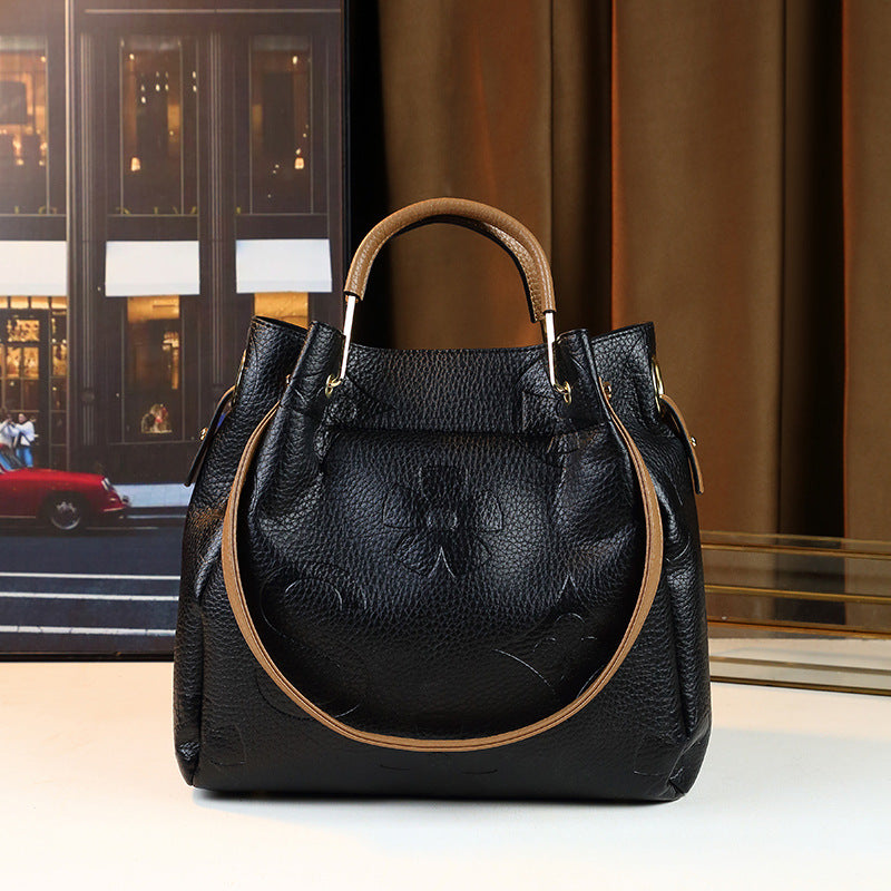 Black Print Tote Bag for Women Large Capacity Everyday Shoulder Handbag, Versatile Fashionable Purse with Trendy Pattern Design