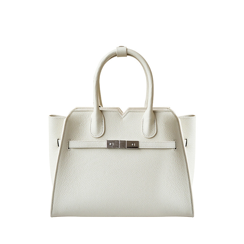 Chic Cowhide Birkin-Inspired Tote Bag for Women, Versatile Genuine Leather Shoulder Crossbody Handbag with Large Capacity & Premium Sophisticated Design, Everyday Purse