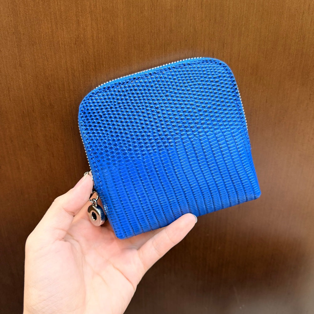 New Arrival Croc-Effect Genuine Leather All-in-One Card Holder for Women, A Large Capacity Coin Purse with Key Ring & Jewelry Pouch, Premium Top-Layer Cowhide Design