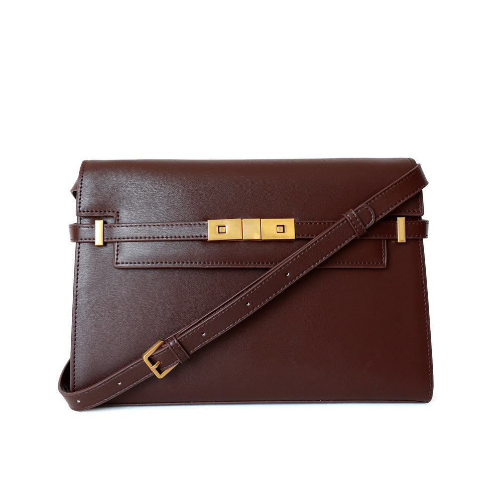 Genuine Leather Kelly Messenger Bag for Women Versatile Shoulder Handbag, Classic Manhattan Style Purse with Timeless Appeal