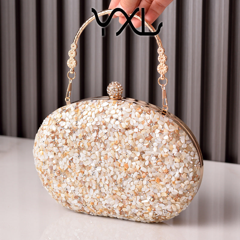 Dazzling Rhinestone-Embellished Round Evening Bag for Women, A Crystal-Studded Top-Handle Formal Dress Purse Perfect for Cheongsam Banquets & Special Occasions