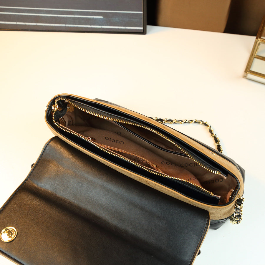 New Arrival Fall/Winter Quilted Chain Bag for Women, A Color-Blocked Top-Handle Crossbody Shoulder Handbag with Premium Versatile Design