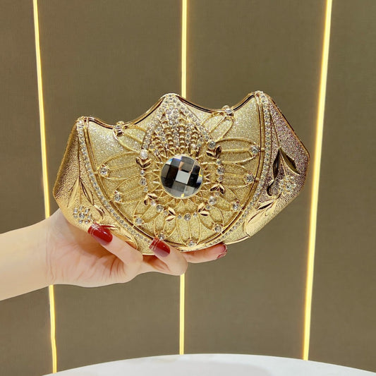 Elegant Rhinestone-Embellished Evening Clutch for Women, A Light Luxury Top-Handle Crossbody Bag  Chic Design & Exquisite Heavy-Duty Craftsmanship, Perfect for Banquets Weddings & Formal Events
