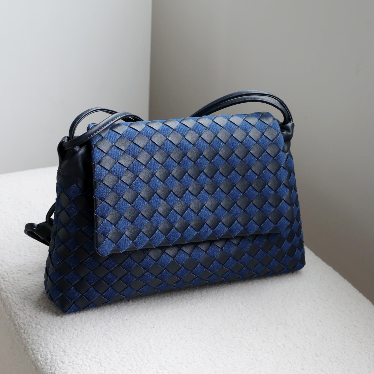 Handwoven Genuine Leather Flap Messenger Bag for Women Large Capacity Shoulder Crossbody Handbag, Artisan Purse with Timeless Style