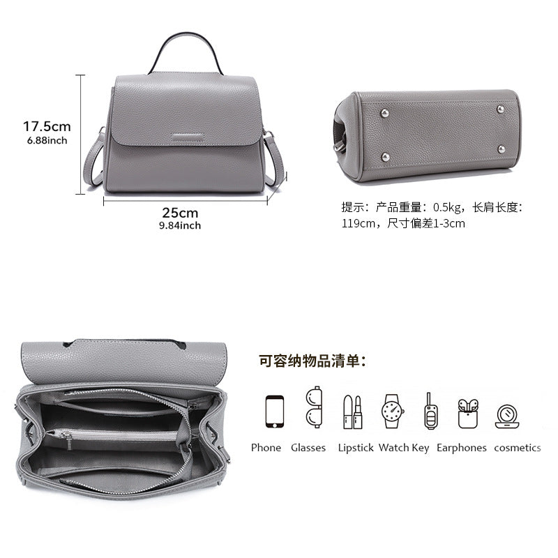 Top Layer Cowhide Tote Bag for Women Minimalist Commuter Shoulder Handbag, Genuine Leather Purse with Versatile Everyday Style
