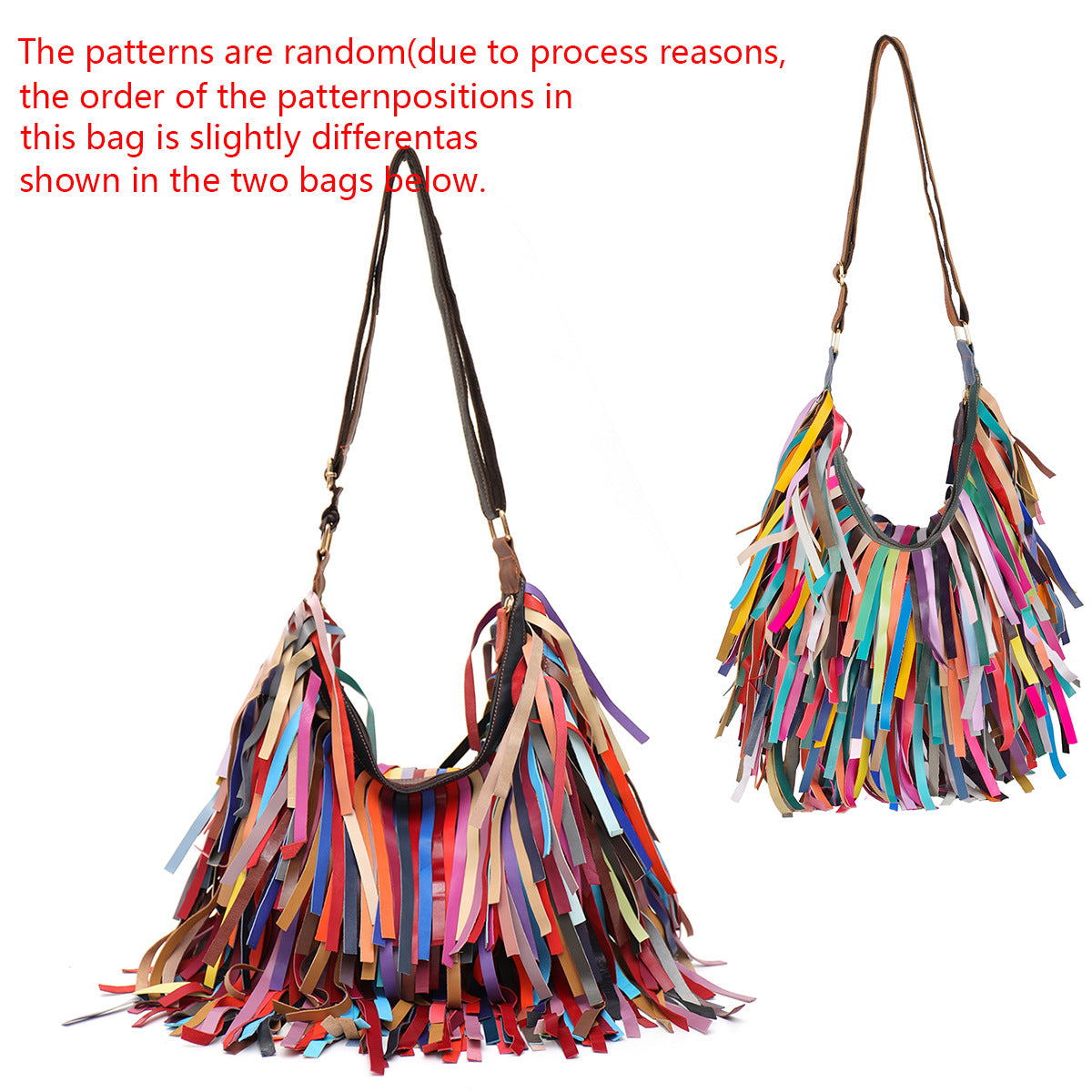 Genuine Sheepskin Leather Tassel Fringe Handbag for Women, New Arrival Large Capacity Candy Color Crossbody Shoulder Beach Bag, Light Luxury Travel Purse for Ladies