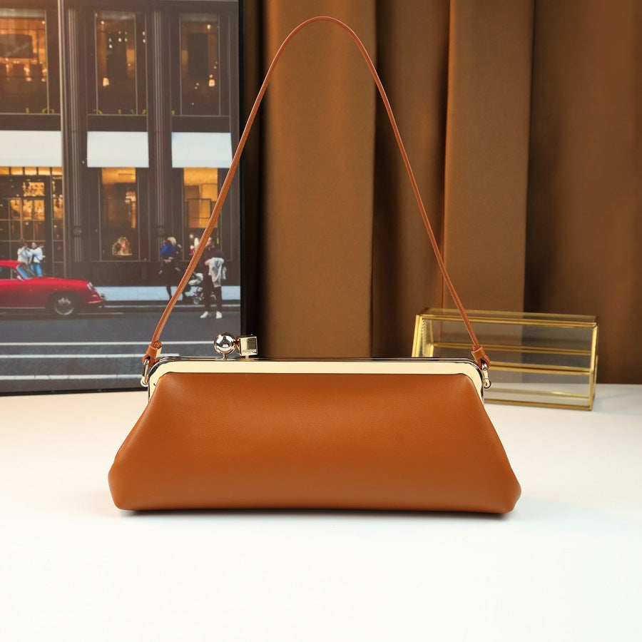 Round Ball Metal Clip Baguette Bag for Women Large Capacity Evening Shoulder Handbag, Premium Statement Purse with Unique Hardware Design