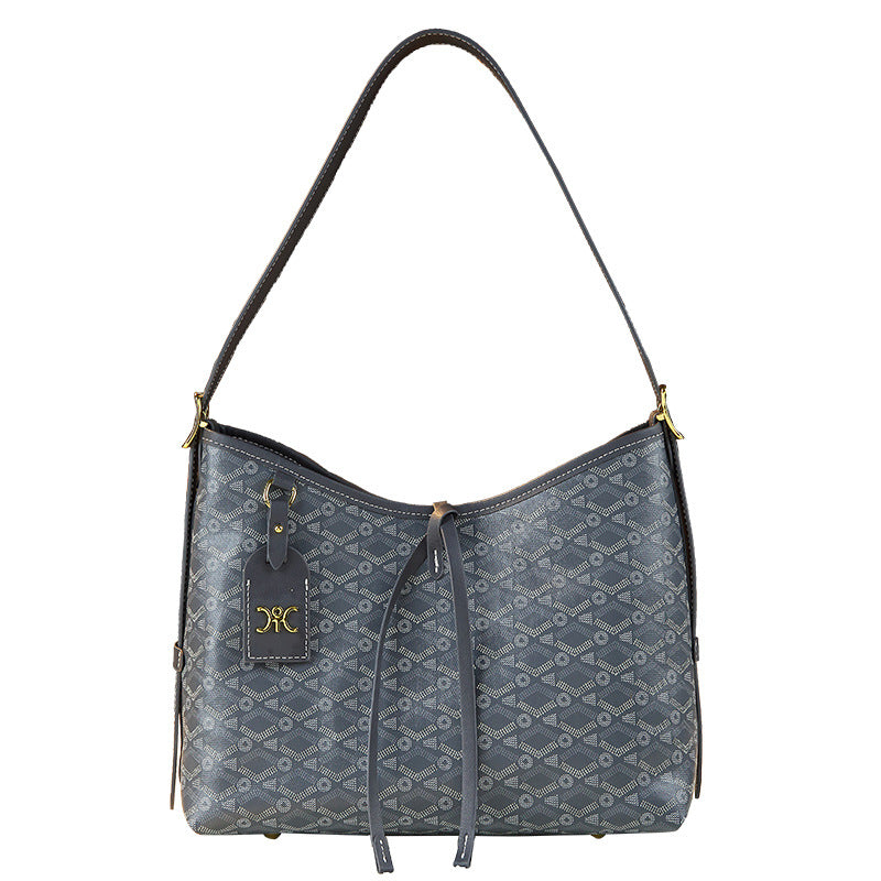 Trendy Print Underarm Tote Bag for Women Large Capacity Fall Winter Shoulder Handbag, Versatile Commuter Purse with Detachable Sub-Bag