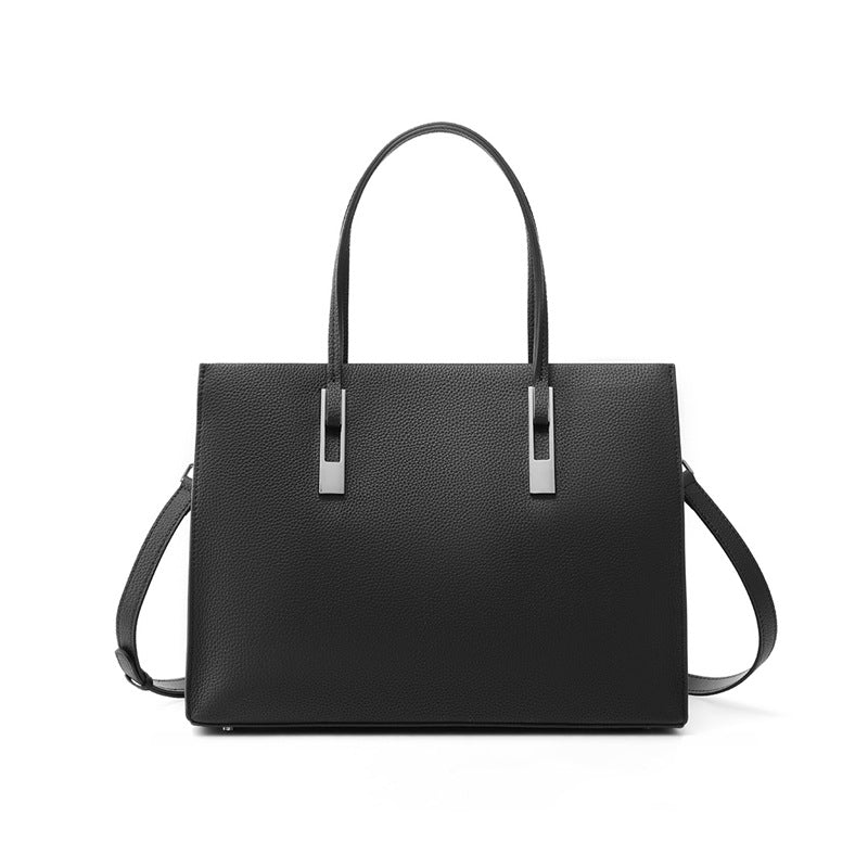 Premium Top Layer Cowhide Large Capacity Tote Bag, Fashionable Shoulder Handbag, Perfect Notebook Carryall for Women