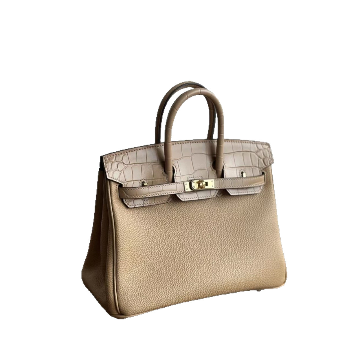 Women's Togo Leather Birkin-Style Tote Bag, Hermès-Inspired Crocodile-Embossed Top-Handle Handbag with Premium Top-Layer Cowhide, Luxe Spacious Satchel for Work & Travel, New Arrival