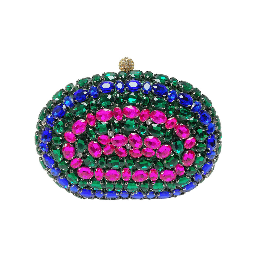 Elegant Rhinestone-Embellished Evening Clutch for Women, A Premium Glamorous Top-Handle Chain Crossbody Bag with Exquisite Craftsmanship & Sparkly Crystal Details, Perfect for Banquets Weddings & Special Occasions