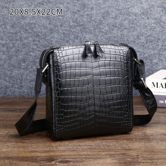New Arrival Croc-Effect Business Shoulder Bag for Men, A Trendy Crossbody Backpack with Fashionable Design, Perfect for Outdoor & Everyday Use