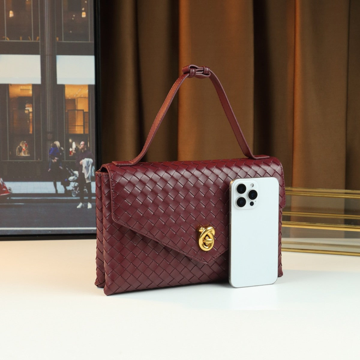 Woven Envelope Clutch Bag for Women Multi-Functional Shoulder Crossbody Handbag, Versatile Purse with Textured Design
