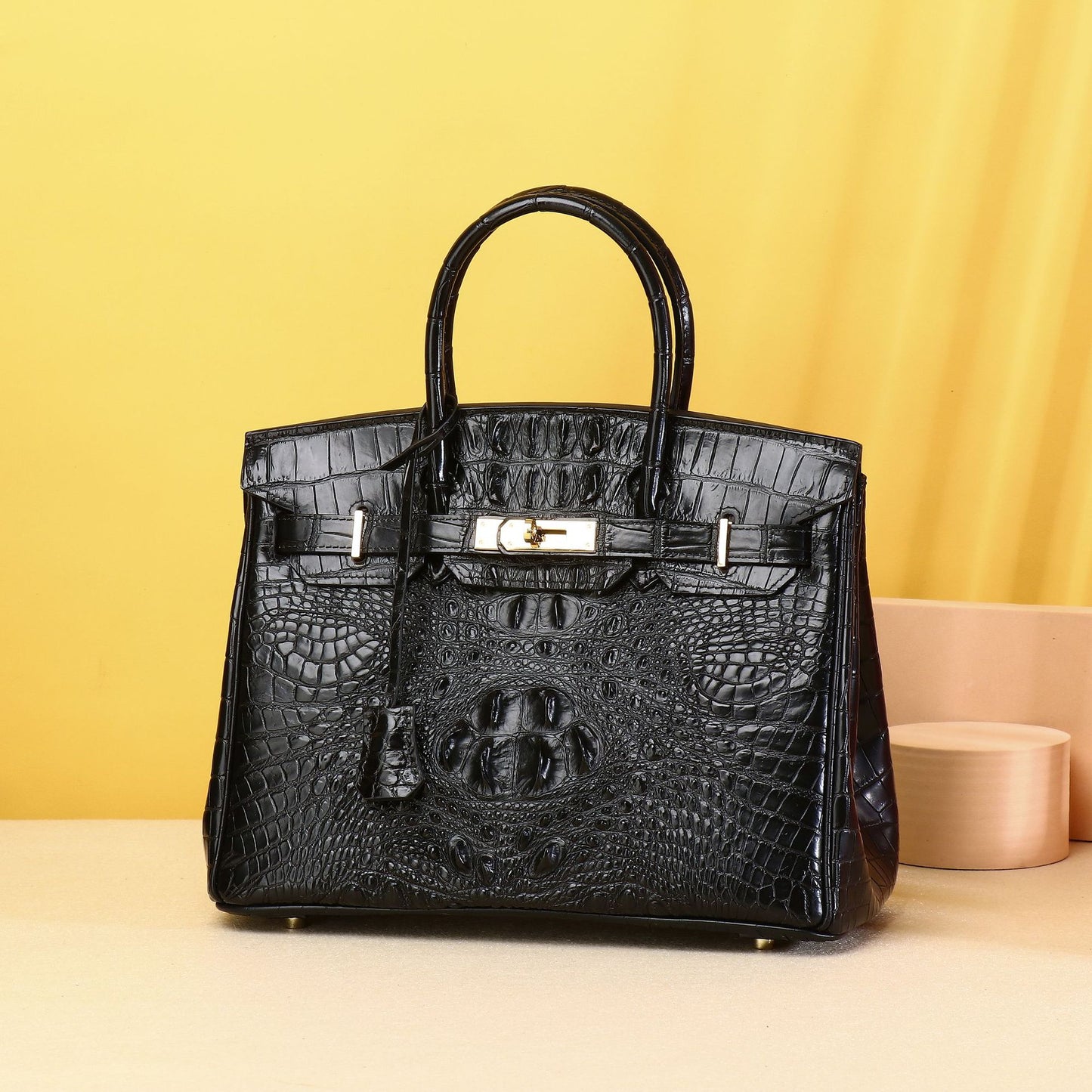 Elegant Croc-Embossed Birkin-Inspired Tote Bag for Women, Large Capacity Wristlet Handbag with Classic Versatile Design, Perfect Mother's Day Gift for Mom