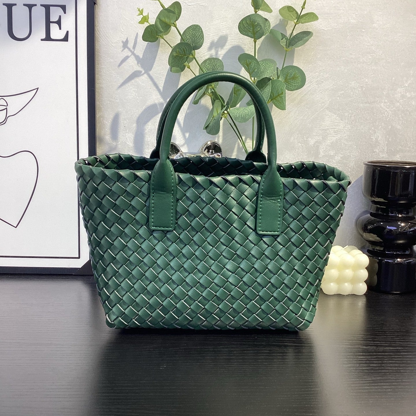 Genuine Top Layer Cowhide Woven Basket Tote Bag, Old Money Light Luxury Top Handle Handbag, Premium Shoulder Bag for Ladies