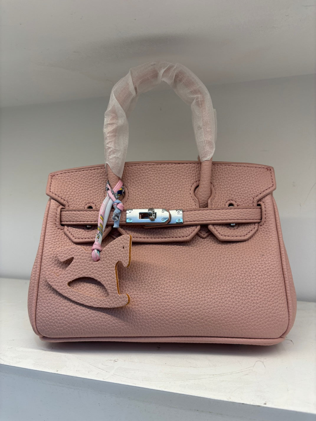 Genuine Pebbled Leather Birkin-Style Gold Hardware Large Capacity Handbag for Women, European Fashion Top Handle Purse, Trendy Casual Tote Bag for Ladies