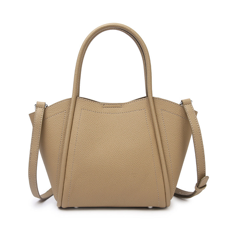 Top Layer Cowhide Basket Bucket Tote Bag for Women Large Capacity Casual Shoulder Handbag, Bestselling Purse with Trendy Elegant Design