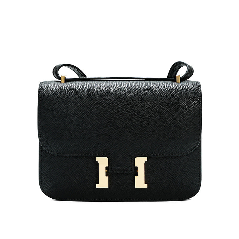 Genuine Cowhide H-Buckle Constance-Style Bag for Women, Versatile Crossbody Shoulder Underarm Purse, Minimalist Summer Handbag with Premium Feel for Ladies