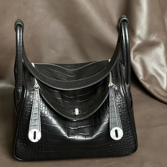 High-End Light Luxury Doctor Bag, Cowhide Handheld & Shoulder Bag
