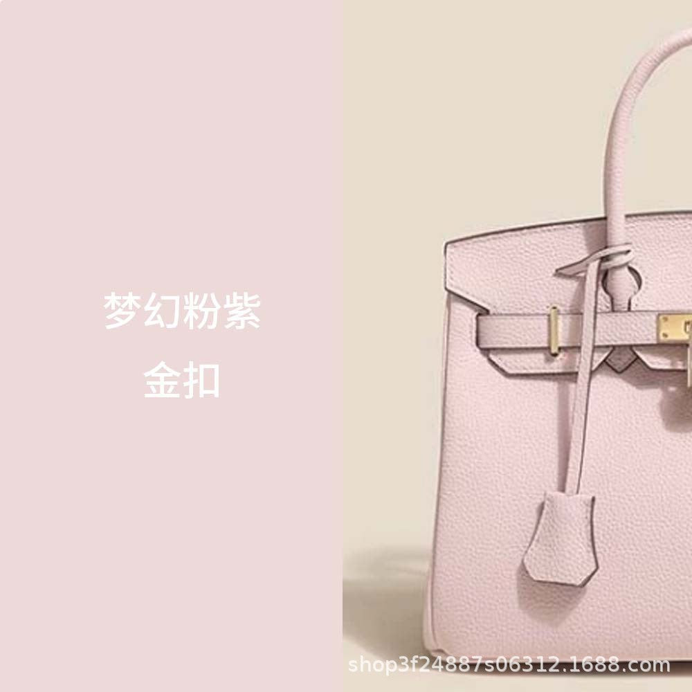 Premium Top-Layer Cowhide Leather with Pebbled Texture, Birkin-Inspired Tote Bag for Women, Spacious Large Capacity Top-Handle Shoulder Crossbody Handbag with Luxurious Feel