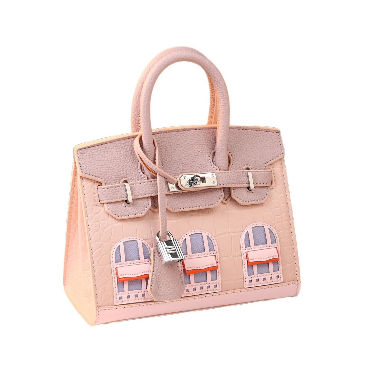 Chic Croc-Embossed Birkin-Inspired Tote Bag for Women, Premium Genuine Leather Top-Handle Shoulder Crossbody Handbag with Sophisticated Elegant Design, Trendy Everyday Purse
