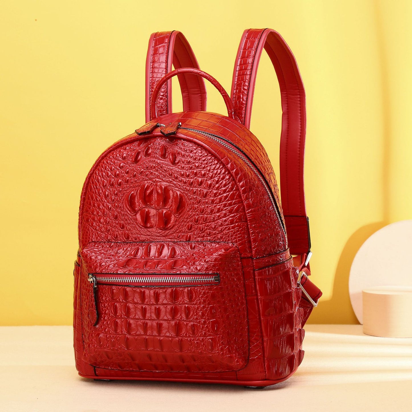 New Arrival Croc-Effect Large Capacity Backpack for Women, A Versatile Outdoor Travel Daypack Perfect for Girls & Everyday Use