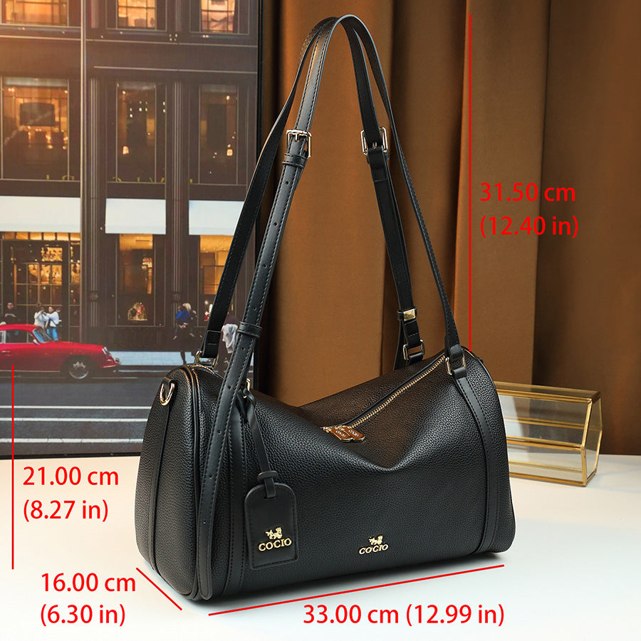 Boston Pillow Bag for Women Shoulder Crossbody Handbag, Premium Textured Purse with Classic Timeless Silhouette