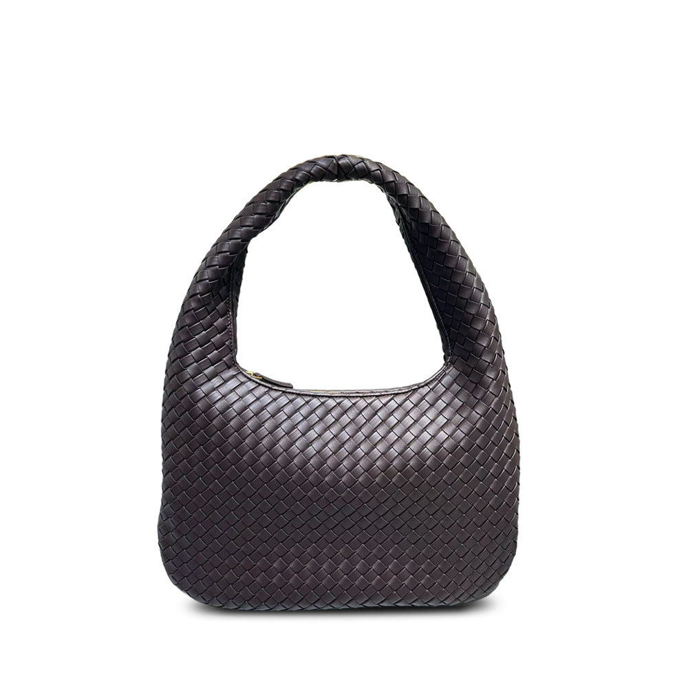 Large High-End Handmade Woven Tote, Casual Wide Strap, Fashion Commuter Shoulder & Underarm Bag
