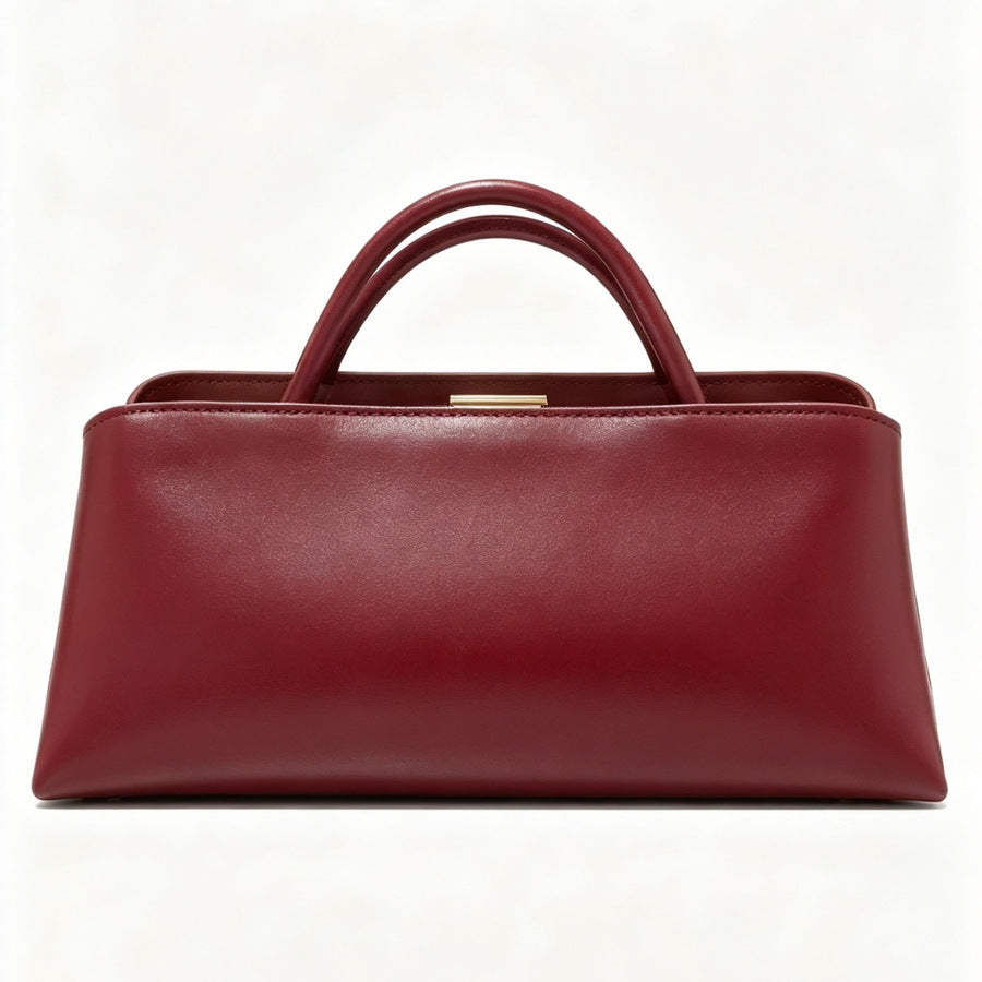 New Arrival Light Luxury Solid Color Square Clutch Bag for Women, A High-Texture Top-Handle Underarm Shoulder Handbag with Multi-Layer Design