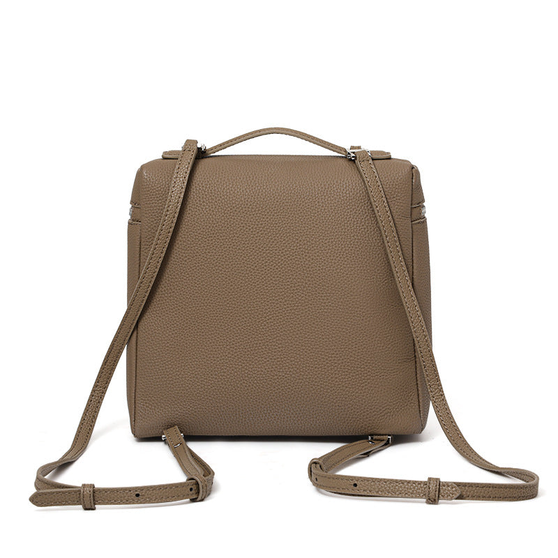 Genuine Top Layer Cowhide Makeup Backpack for Women, New Large Capacity Top Handle Crossbody Purse, Premium Niche Handbag for Ladies